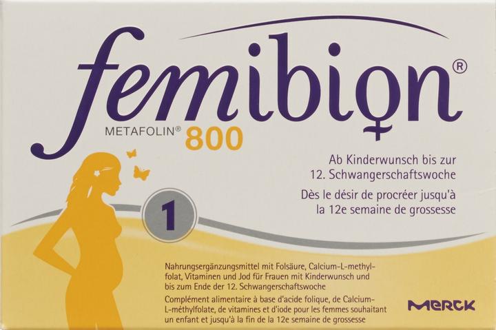 Actual product image Femibion 800 Folic acid plus (60 Piece, Pills, 58 g)