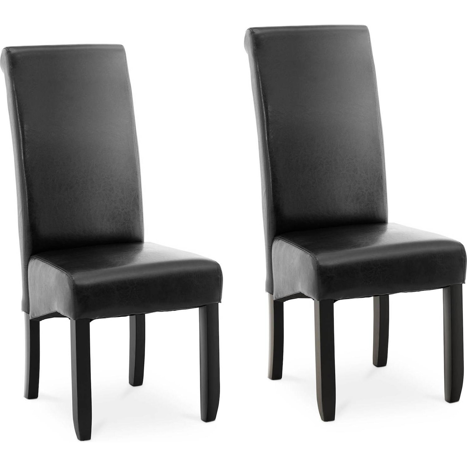 Fromm & Starck, Stühle, Polsterstuhl 2er Set Holzbeine bis 180 kg Hochlehner Esszimmerstuhl schwarz