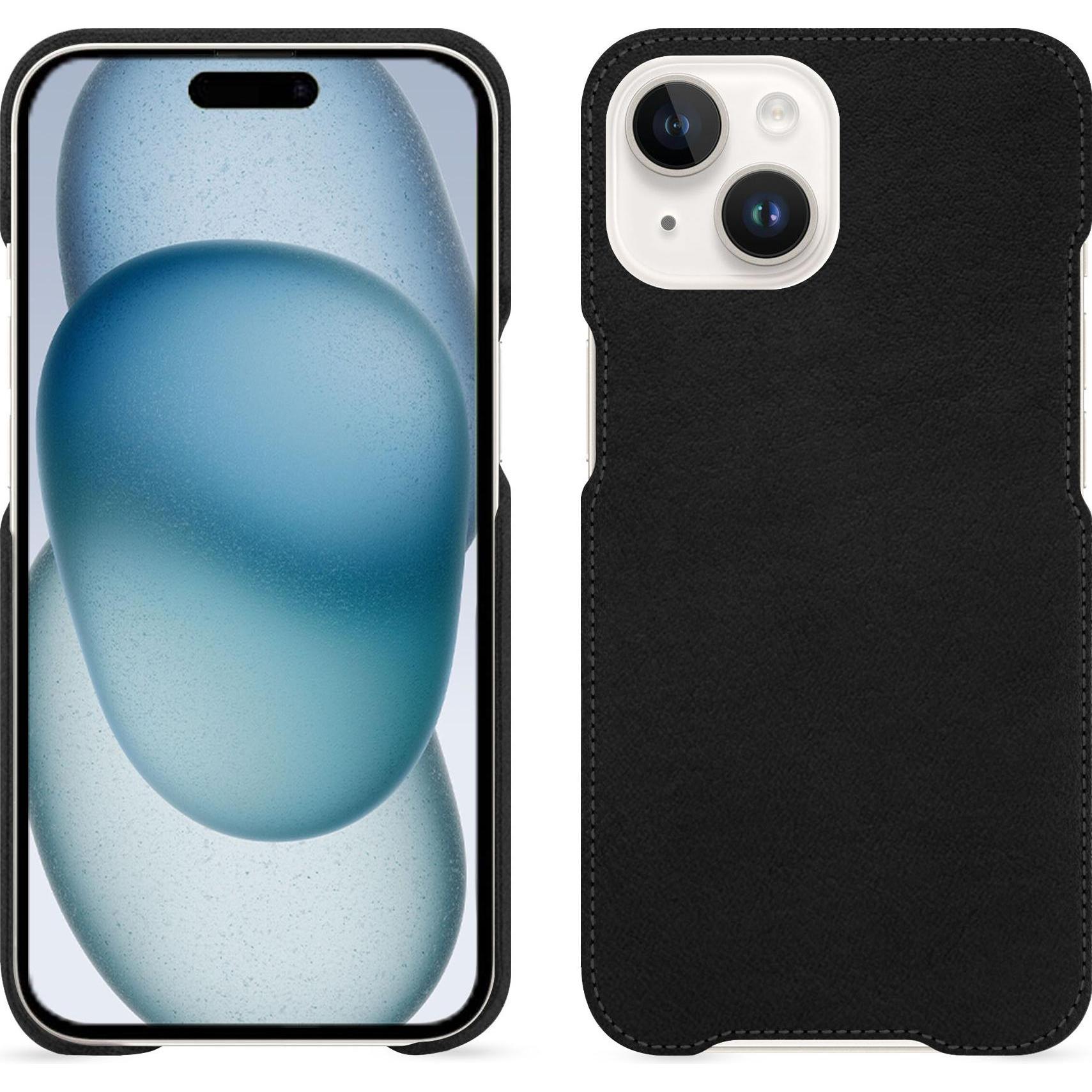 Noreve Lederschutzhülle (Apple iPhone 15), Smartphone Hülle, Schwarz