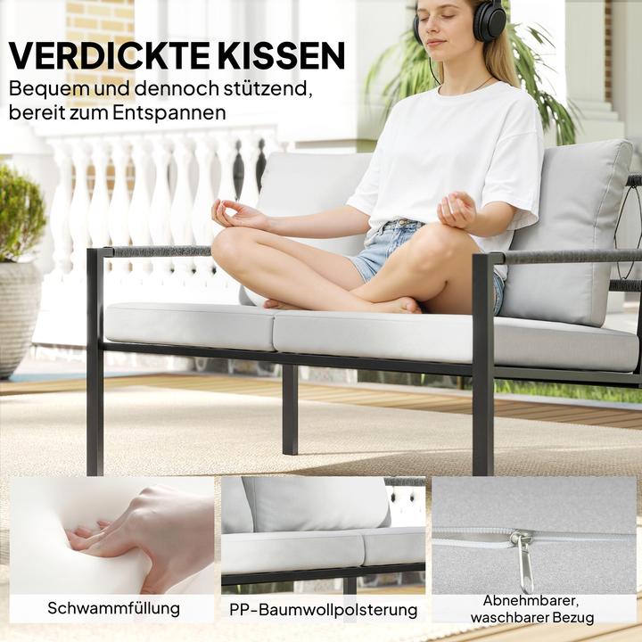 Actual product image Outsunny Gartenmöbel Set Stahl, Polyester Hellgrau