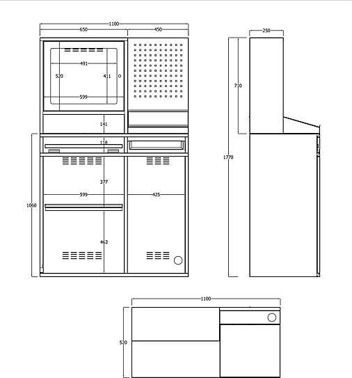 Produktbild eurokraft pro Computer-Arbeitsstation, Stahlblech
