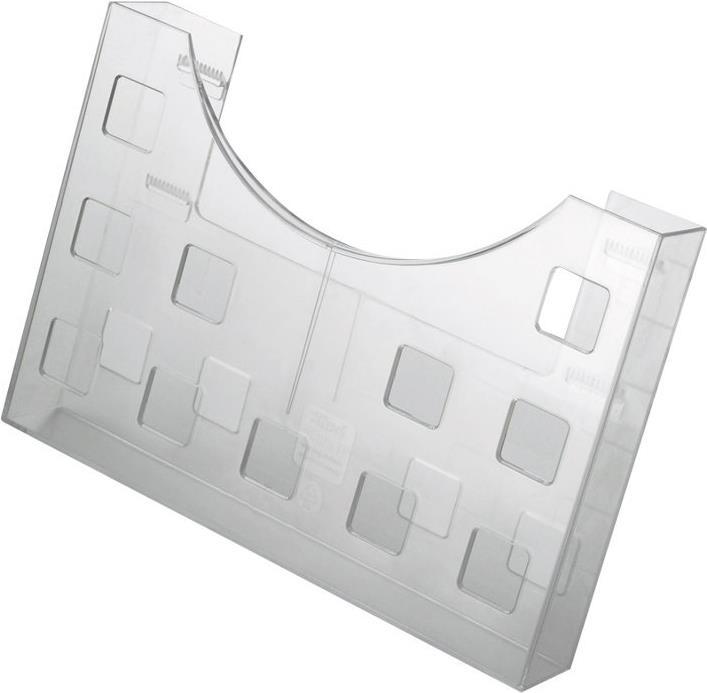 Produktbild Helit Prospekthalter, DIN A5 quer-2x DIN A6 hoch grau-transparent, zur Wandanbringung oder für Tischaufbau (A5)