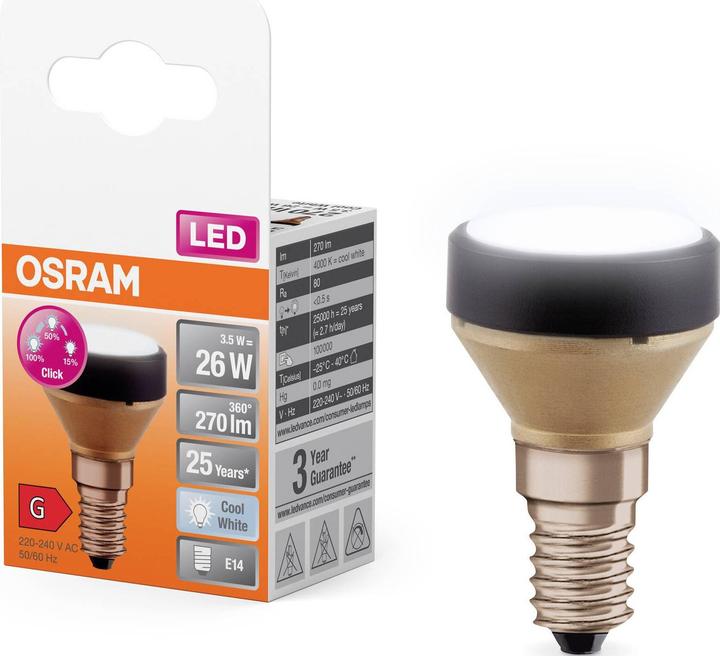 Image du produit Osram LED Designleuchte FLAT LAMP 3 STEP 3.5W 840 Frosted E14 Neutralweiss 4099854356865 (E14)