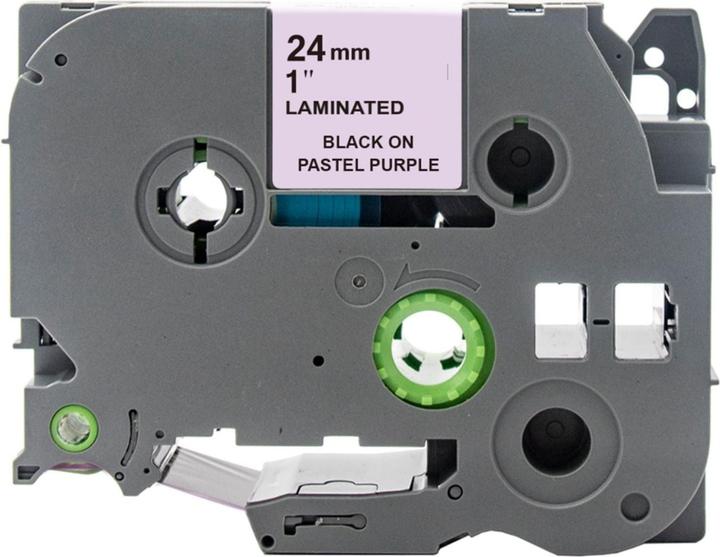 Actual product image Hermex Alternatives Etikettenband zu Brother TZe-MQF51 Beschriftungsband (2.40 cm, Black, Violet)