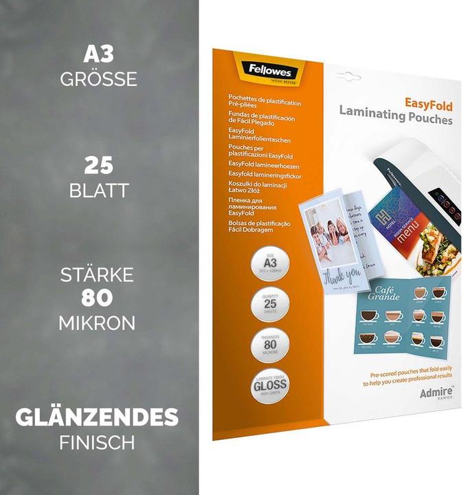 Immagine prodotto Fellowes Ammirare la piega facile (A3, 25 pz., 80 µm)