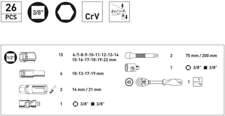 Image du produit Kraftwerk Jeu de douilles Basic-Line