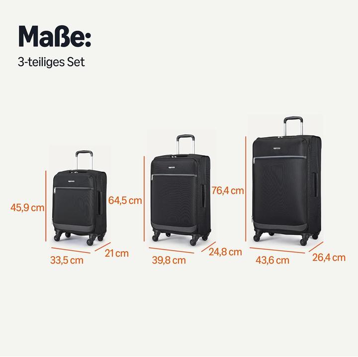 Image du produit Amazon Set Valigie Cabina Rotelle Morbide (77 l)