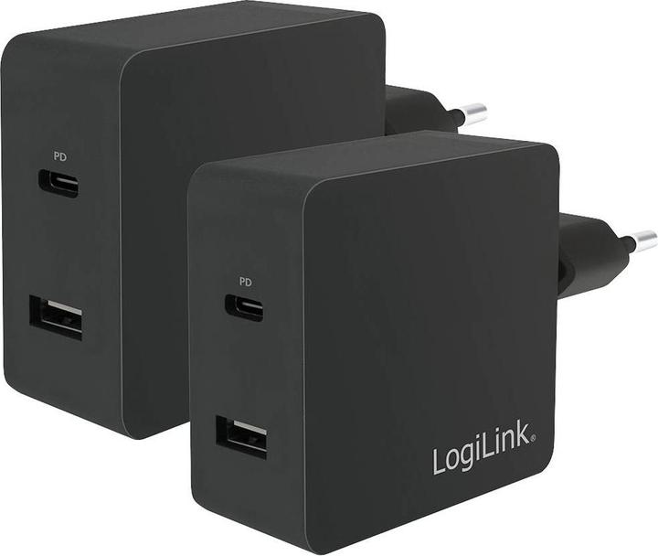 Actual product image LogiLink USB socket adapter (65 W, 2 ports)