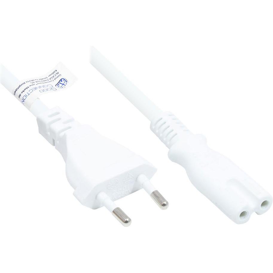 Good Connections, Verlängerungskabel, Euro-Netzkabel Euro-Stecker Typ C (gerade) an C7/Euro 8 Buchse (gerade), weiss, 0,...