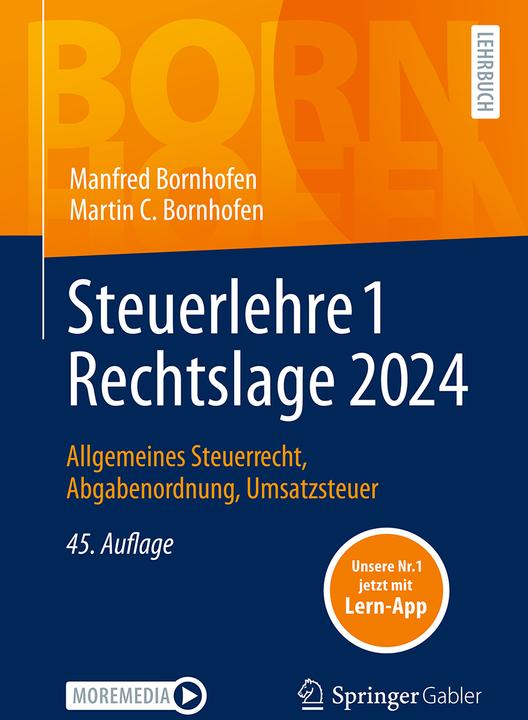 Produktbild Steuerlehre 1 Rechtslage 2024 (Deutsch, Manfred Bornhofen, Martin C. Bornhofen, 2024)