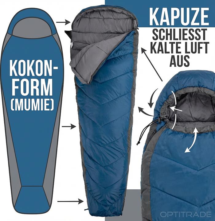 Actual product image Trespass DOZE 3 Seasons Sleeping Bag (230 cm)
