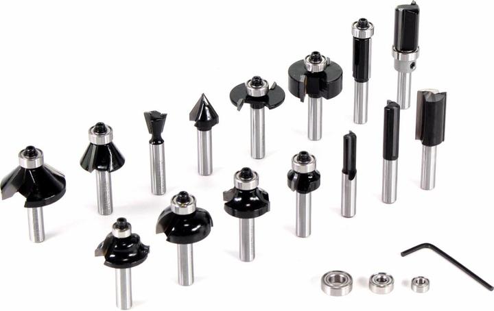 Actual product image Bosch Professional Zubehör 15-piece milling cutter set, 8 mm shank for hand milling cutters