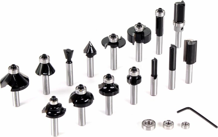 Image du produit Bosch Professional Zubehör Jeu de 15 fraises, queue de 8 mm pour fraiseuses à main