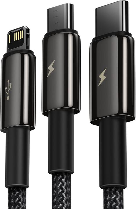 Image du produit Baseus USB A – USB C, Lightning, USB Micro B (1.50 m, USB 2.0, 66 W)