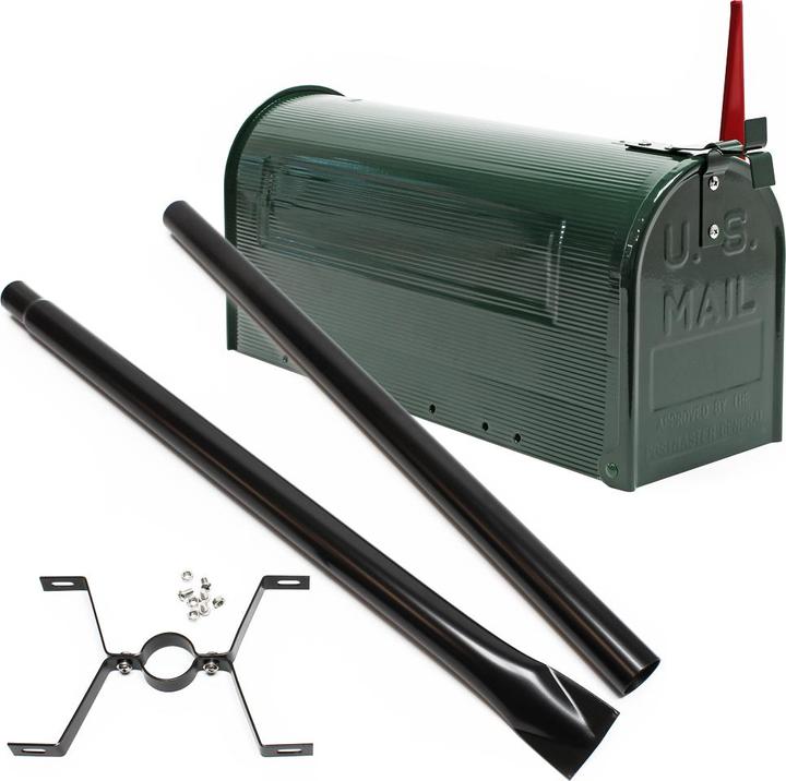 Produktbild Wiltec Set US Mailbox 180x220x480mm amerikanischer Briefkasten Ständer