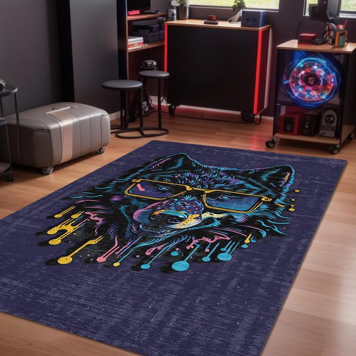 Actual product image Bamyum Fearless Bedruckter Gaming Teppich Chenille-Druck Maschinell Hergestellt 160 x 230 cm (160 x 160 cm)