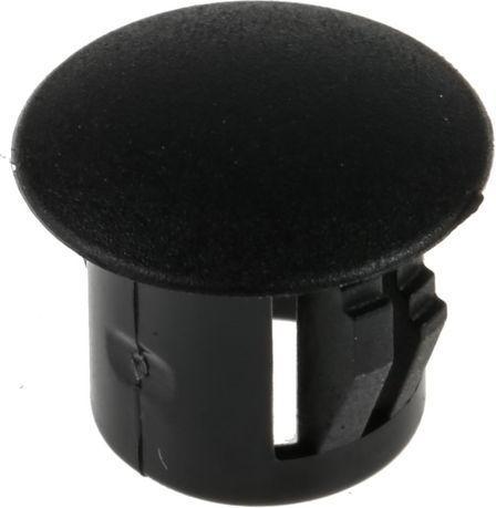 Image du produit RS PRO Obturateur Trou Ø 9.5mm, Non fileté, Nylon 66, Ø 13mm, Noir