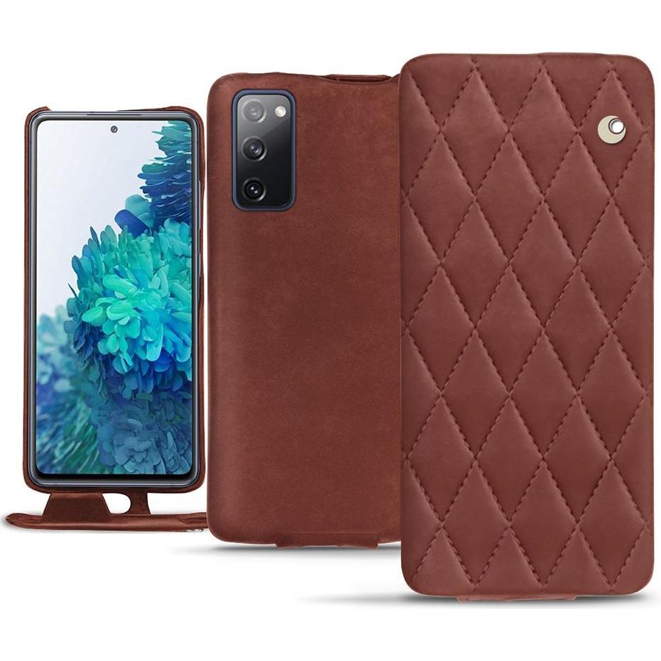 Noreve Lederschutzhülle vertikal (Samsung Galaxy S20 FE), Smartphone Hülle, Rot