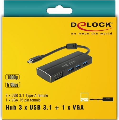 Immagine prodotto Delock Adattatore USB 3.1 Gen1 Connettore Type-C (USB-C, 3 porte)