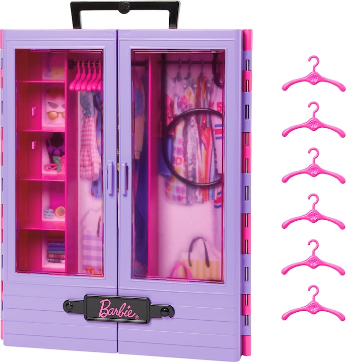 Immagine prodotto Barbie Armadio fashionistas, 6 appendini, per bambini dai 3 anni in su