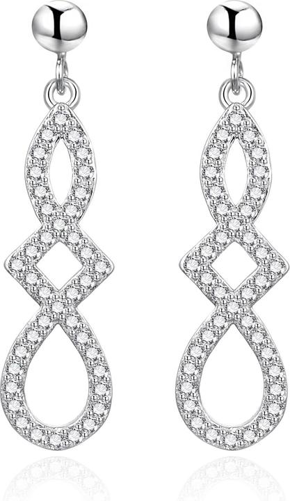 Immagine prodotto Agato - Silver dangle earrings with clear zircons AGT-E036PW (925 Argento)