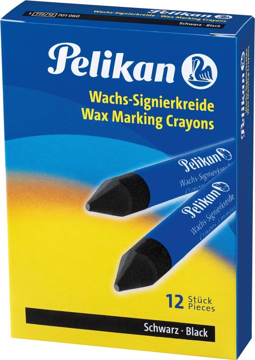 Pelikan Wax Marking Crayons 772/12 (Black, 12 x)