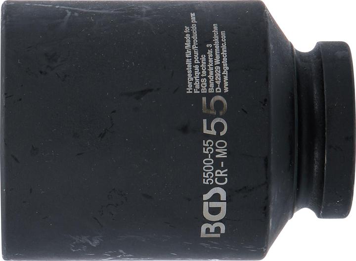 Produktbild BGS Kraft-Steckschlüssel-Einsatz Sechskant, tief Antrieb Innenvierkant 25 mm (1") SW 55 mm (55 mm)
