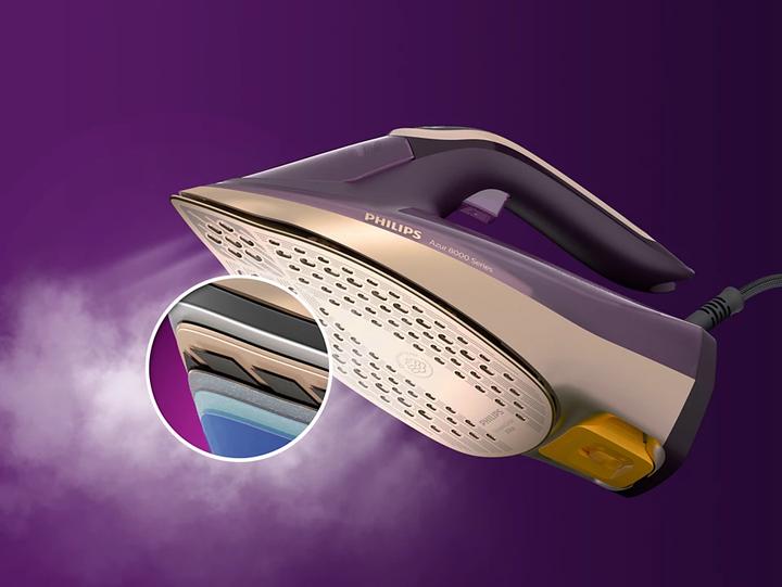 Actual product image Philips DST8040/30 iron Steam iron SteamGlide Elite soleplate Lilac (3000 W, 260 g/min)