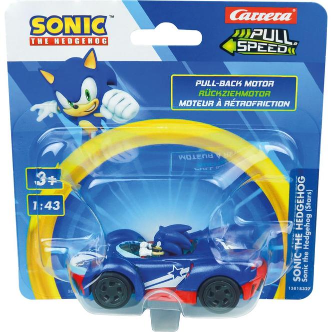 Carrera Blu/Nero/Rosso Sega: - Sonic - Team Sonic Racing - Blister, Macchine Retrocarica Sonic Assortite