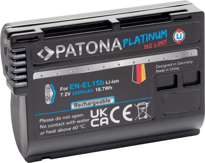 Actual product image Patona Platinum Battery EN-EL15, 2040 mAh/7.0V (Rechargeable battery)