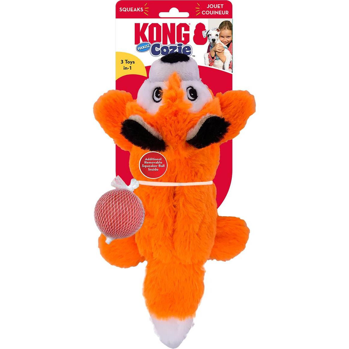 Thumbnail - KONG Cozie Pocketz Fox M 32 X 18 X 7,5cm (Plüschspielzeug), Hundespielzeug
