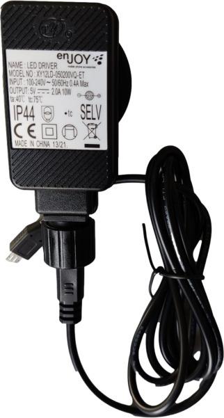 enjoy Power supply with microUSB cable, 5V 2A, indoor and outdoor use (Netzteil)