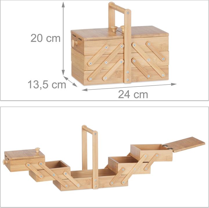 Actual product image Relaxdays Bamboo sewing box