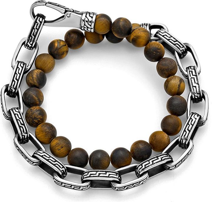 Immagine prodotto Leyda Bracciale doppio in acciaio inossidabile (42 cm, Acciaio inossidabile, Pietra)