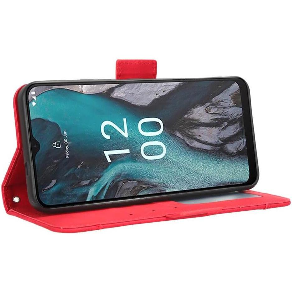 Thumbnail - Cover-Discount Nokia C22 - Etui mit vielen Kartenfächer rot (Nokia C22), Smartphone Hülle, Rot