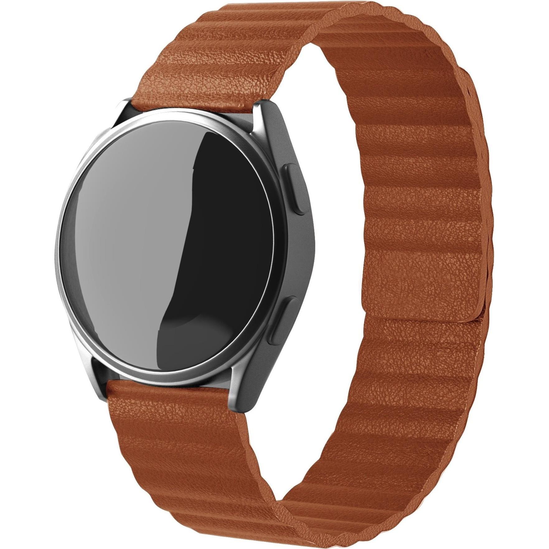 Strap-it Lederarmband (22 mm, Mikrofaserleder), Uhrenarmband, Braun