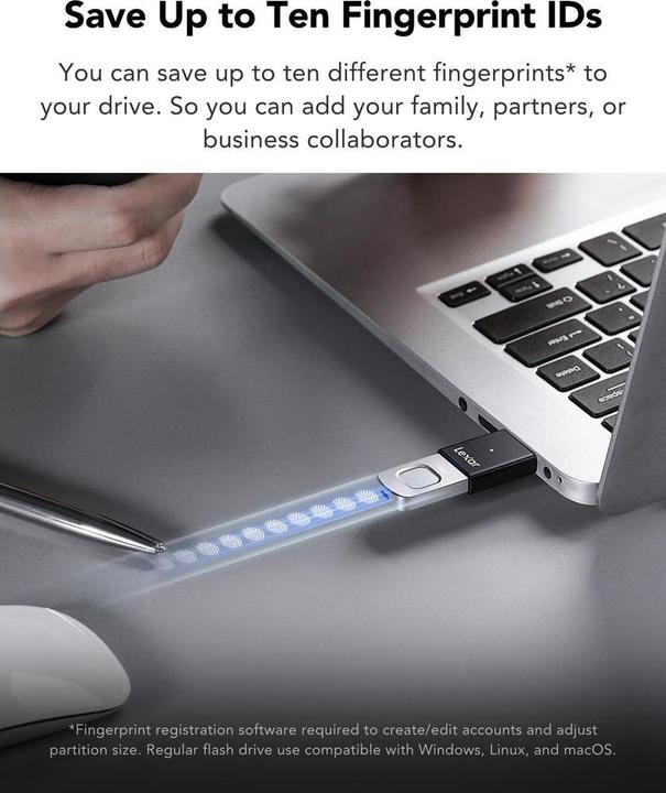 Immagine prodotto Lexar Fingerprint F35 Pro (128 GB, USB-A)