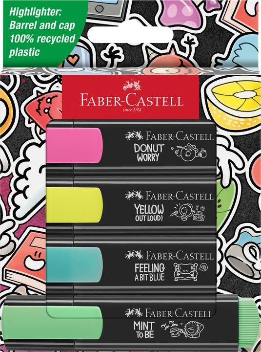 Actual product image Faber-Castell Highlighter 46 Graffiti (Neon Yellow, Neon Pink, Light green, Turquoise, 5 mm, 4 x)
