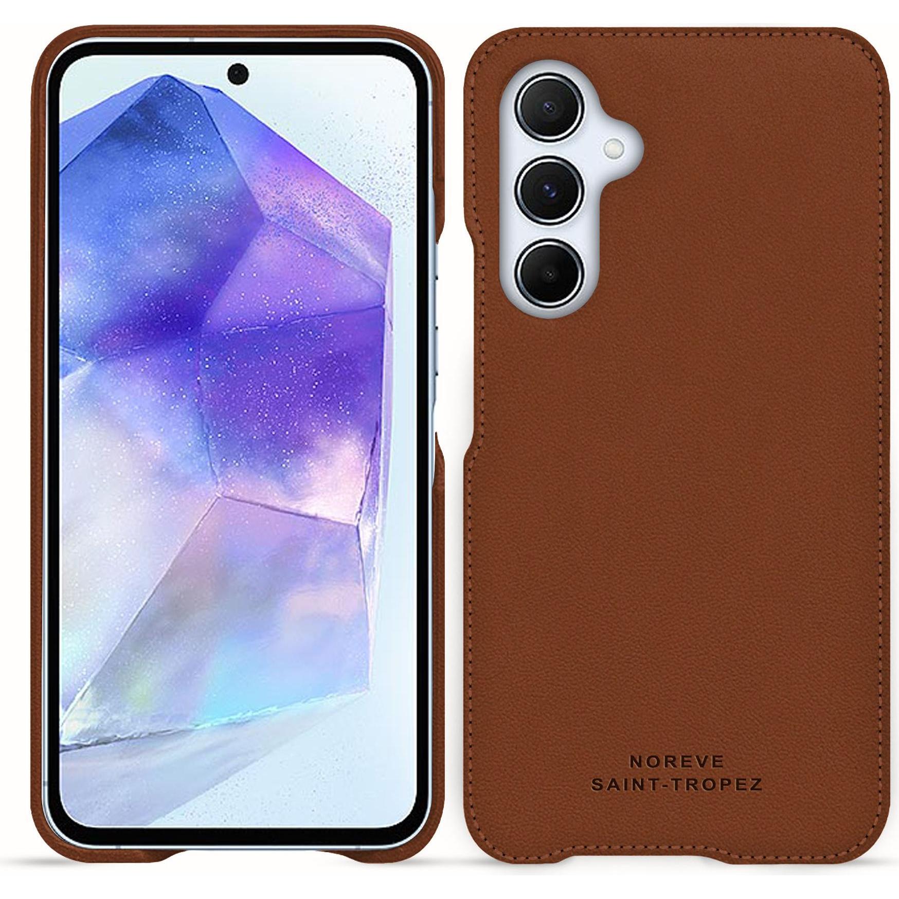 Thumbnail - Noreve Lederschutzhülle (Samsung Galaxy A55), Smartphone Hülle, Braun