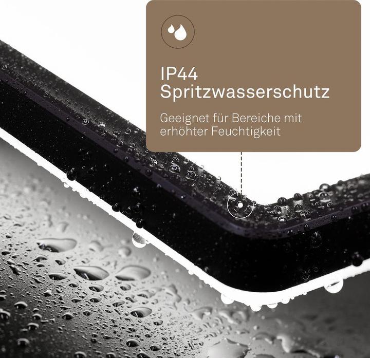 Actual product image B.K.Licht SHALLOW ultraflaches LED Panel, IP44, schwarz, 580x200 (3000 lm)