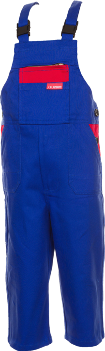 Actual product image Planam Children's dungarees,100%BW,292g/sqm,134/140, royal blue/red (134)