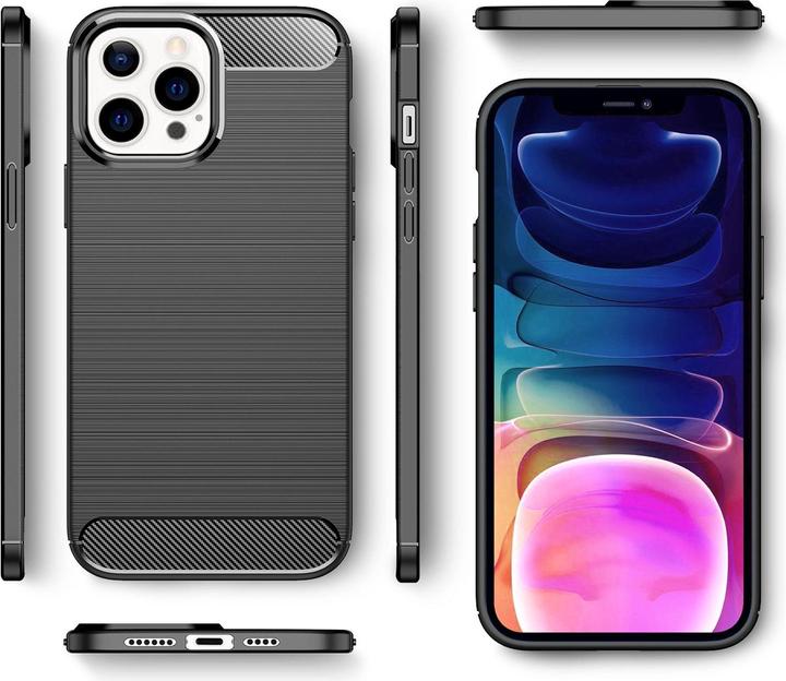 Produktbild Nalia Carbon Look Silikon Handyhülle (Apple iPhone 13 Pro Max)