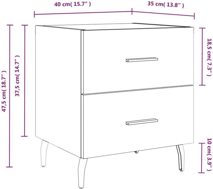 Immagine prodotto vidaXL Nachttisch (40 x 35 x 47.50 cm)