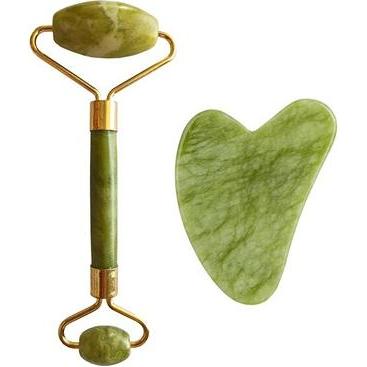 Palsar 7, Gesichtspflegegerät, Hellgrünes Xiuyan Jade Roller & Gua Sha Set