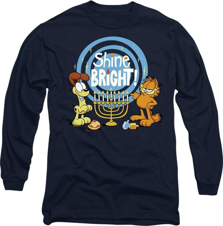Actual product image Garfield Unisex Adult Shine Bright For Hanukkah Odie T-Shirt (XXL)