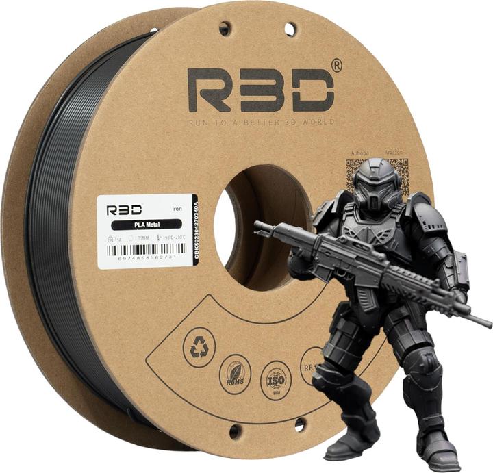 Produktbild R3D PLA-Metal Eisen Filament 1.75mm 1Kg (PLA, 1.75 mm, 1000 g)