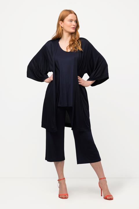 Produktbild Ulla Popken Kimono, Slinky-Piqué, Stehkragen, Halbarm (50, 52)