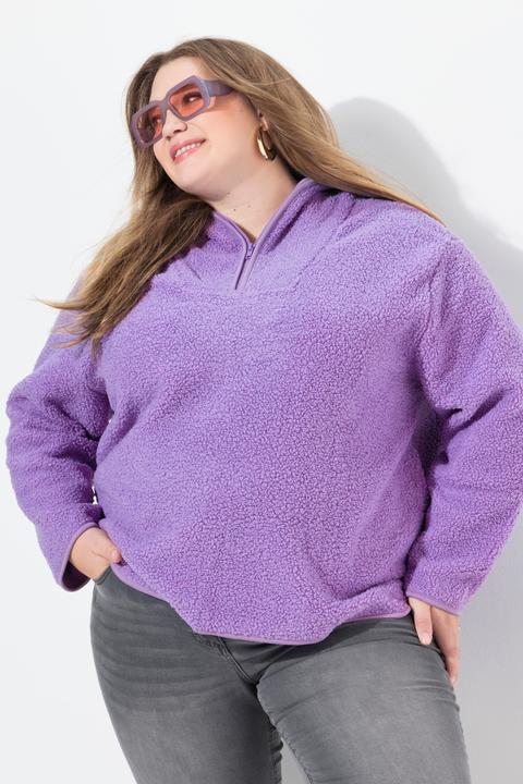 Produktbild Ulla Popken Teddypullover, Plüsch, Kapuze, Langarm (46, 48)