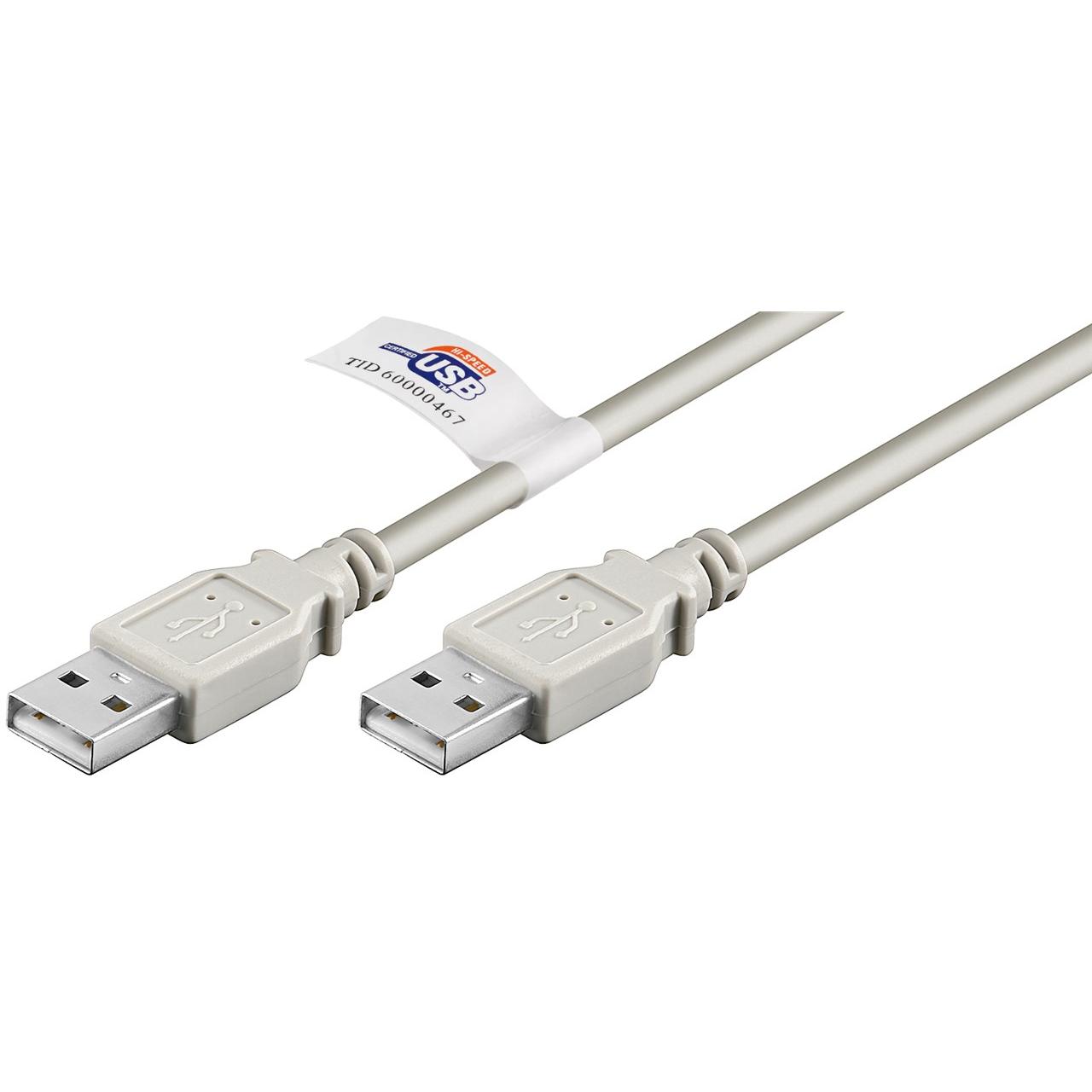 Thumbnail - Goobay USB 2.0 Hi-Speed Kabel mit USB Zertifikat, Grau, 5 m (5 m, USB 2.0), USB Kabel