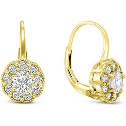 Brilio, Ohrringe, Silver - Gold-plated sterling silver earrings with zircons EA333Y, (Silber)